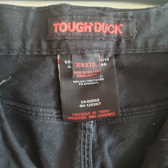 Mens Tough Duck Work Pants Black - Picture 8 of 14